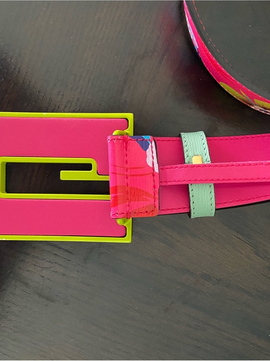 Gucci Calfskin Floral Heron G Cube Memorable Buckle Pink Green Multicolor main image 9